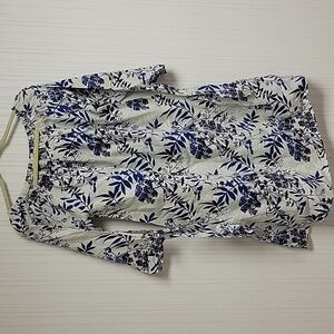 Valentina Naldi wmn's blue whiteoff the shoulder linen dress. Made in Italy med